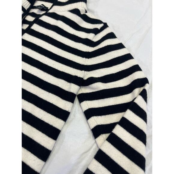 Express Women’s Quarter Zip, XS Black/White Striped Viscose Blend Cozy Soft‎ - Picture 4 of 11